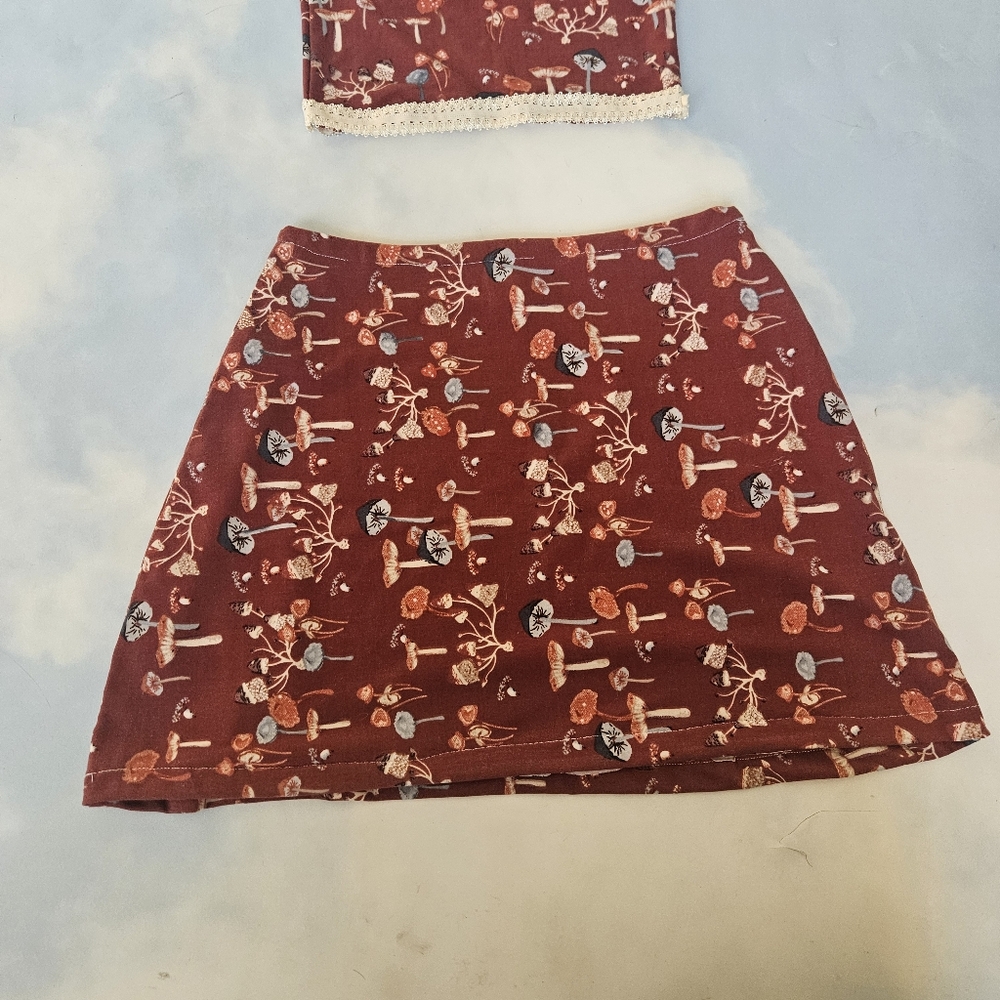 Mushroom Mini Skirt Set Tube Top & Skirt Bundle Outfit Bundle - Picture 6 of 8
